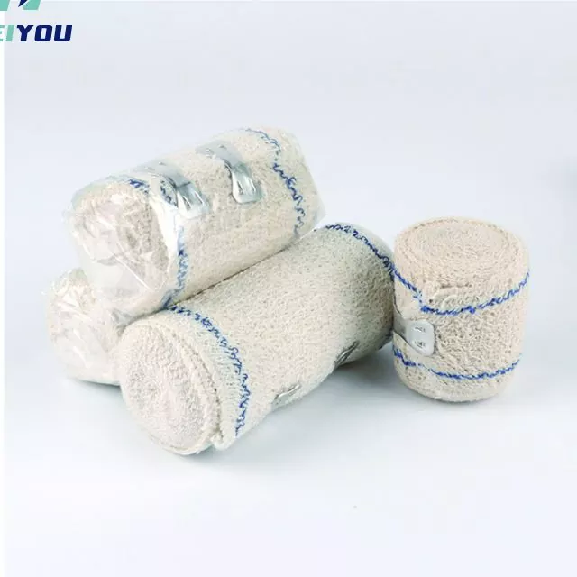 Crepe elastic bandage with blue line or red line