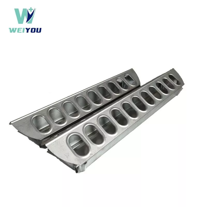 Galvanized long feeder trough with holes